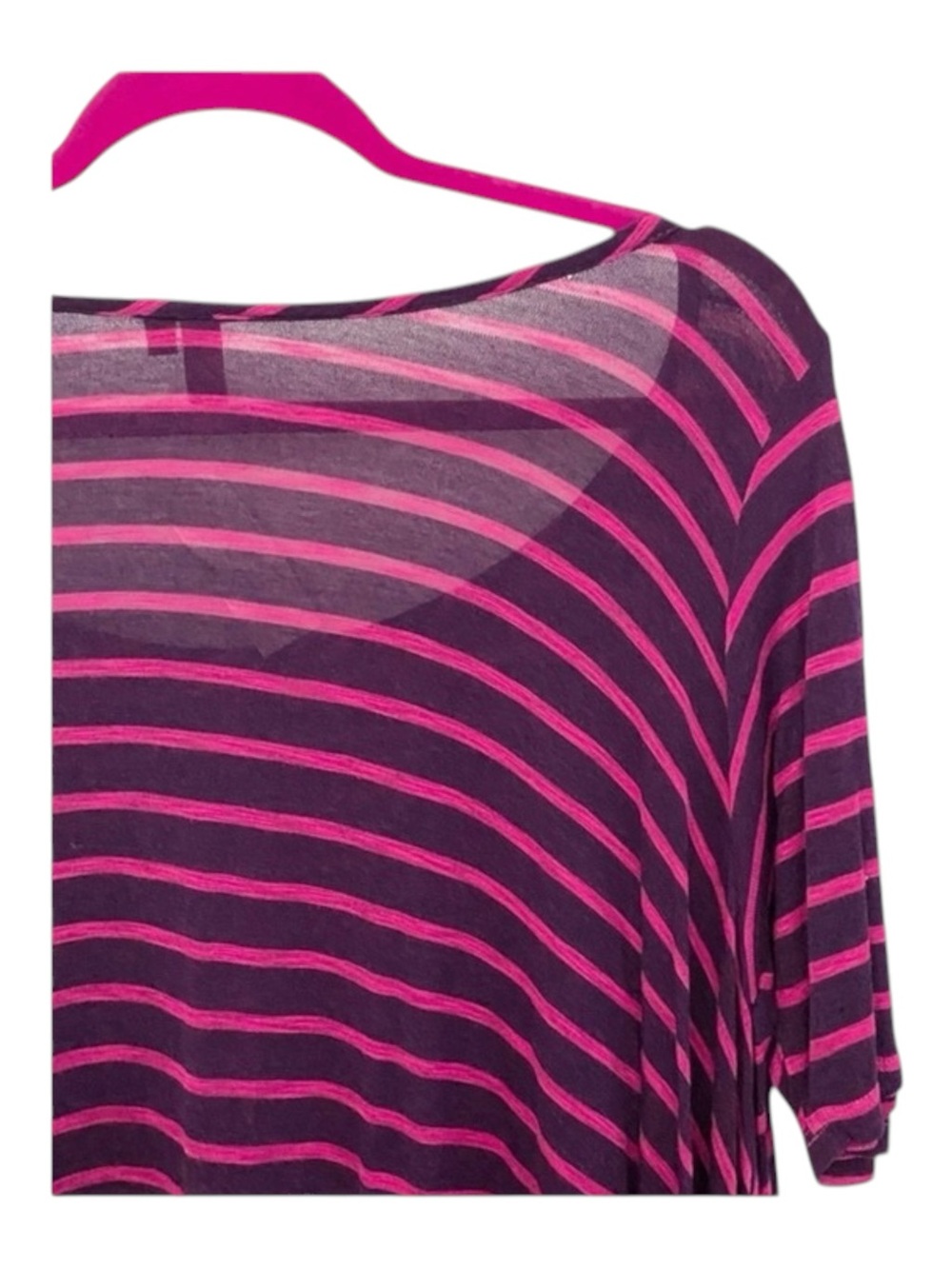 new LF Emma & Sam ᯾ Oversized Stripe Hi Lo Handkerchief Hem Tee ᯾ T Shirt Top XS - Picture 11 of 16